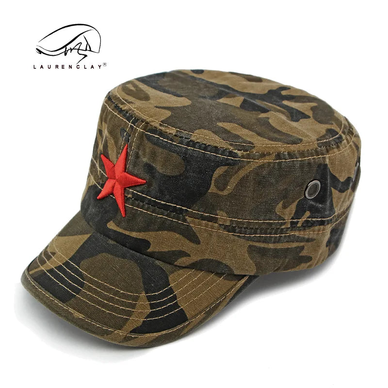 Men's Camouflage Flat Top Baseball Cap, Outdoor Sports Caps, Tactical Dad Hat, Casual Cadet, Trucker Hats