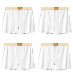 4pcs Male Arrow Pants Men Cotton Boxers Shorts Loose Mid-Waisted Men's Plus Size Underwear Homewear Comfortable Panties