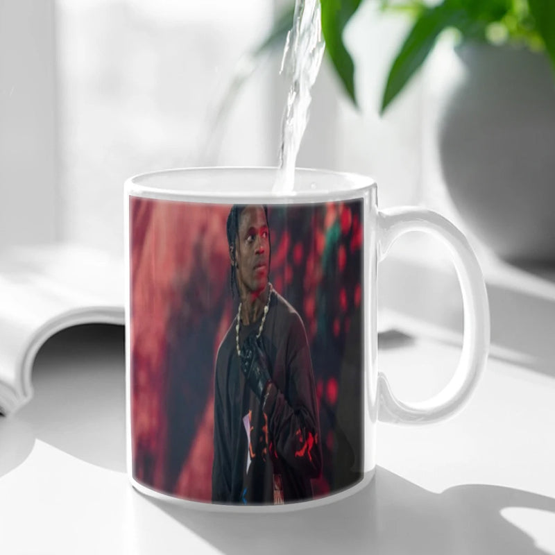 Jackboys Travis Scott Coffee Mug 11oz Fun Ceramic Coffee Tea Cocoa Cup Handle Tea Drink Cup