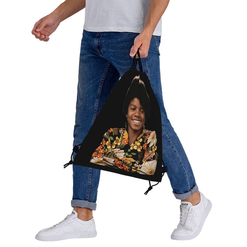 Young Michael Jackson Signature Kids Colorful 1970S Mj Jackson Five Era Drawstring Bags Gym Bag Gym Sports Style