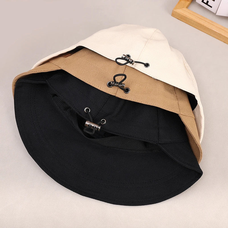 Women's Foldable Sunhat Summer Outdoor Beach Fisherman Hat Sunscreen UV Protection Cap Adjustable Cotton Wide Brim Bucket Caps