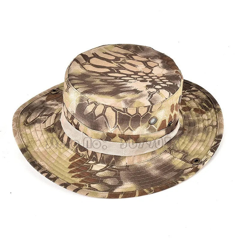 Hunting Bonnie Hat Tactical Airsoft Camouflage Camo Sniper Bucket Hats Outdoor Hiking Camping Fishing Cap