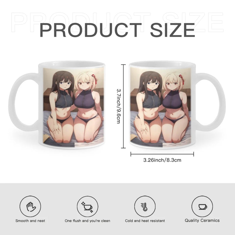 Lycoris Recoil Chisato Free shipping Coffee Cups Reusable Portable Coffee Cup Dishwasher Safe Coffee Mug Coffee Tea Travel Cups