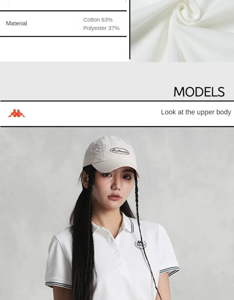 Kappa 2024 New Summer Sports Leisure Korean T-shirt Women's Simple Breathable Short-sleeved POLO Shirts Luxury Brand T-shirts