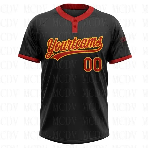 Custom Brown Orange-White Two-Button Unisex Softball Jersey 3D Printed Team Name Number Jerseys Sports Wear Adult Youth