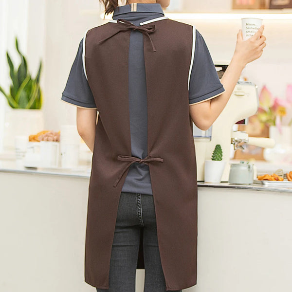 Custom Logo Brown Green Supermarket Convenience Studio Store Workwear Clothes Unifrom Working Vest Aprons With Zip Big Pokcets