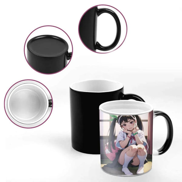 Monogatari Classic Vintage Coffee Mugs And Mug Creative Color Change Tea Cup Ceramic Milk Cups Novelty Interesting Gifts