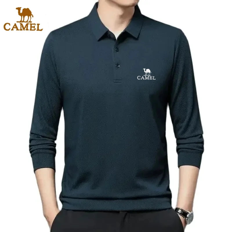 Spring and Autumn Men's High Quality Embroidered Long Sleeve Polo Shirt New Luxury Fashion Business Leisure Multi Functional Top