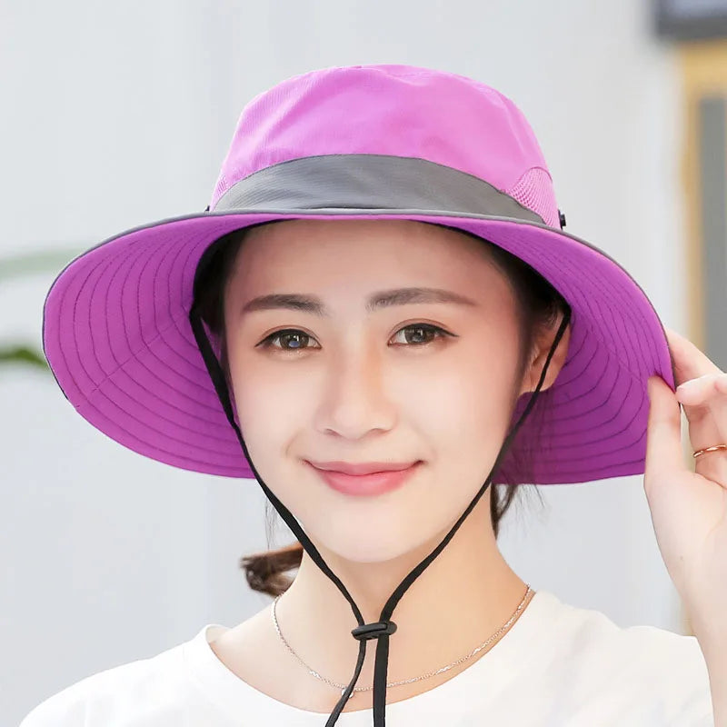 Unisex Fishing Hat Men Sun UV Protection Outdoor Fishing Cap Women Large Wide Brim Breathable Sunshade Casual Fishing Hats