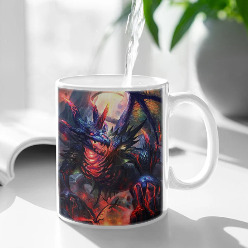 Animals Black Dragon Coffee Mug 11oz Fun Ceramic Coffee Tea Cocoa Cup Handle Tea Drink Cup