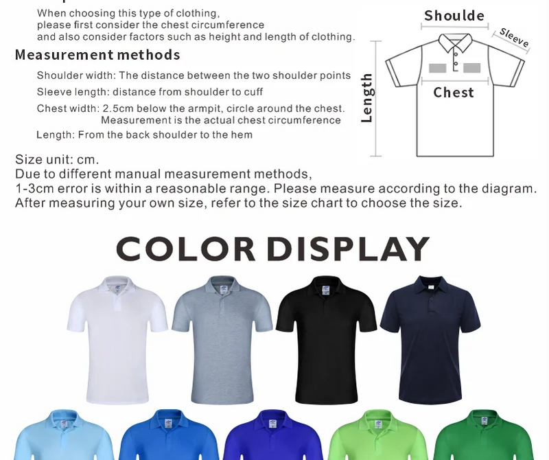 Solid color Short-sleeved Lapel POLO Shirt Versatile Business Casual Tops Summer Custom Logo Embroidery Printed T-shirt