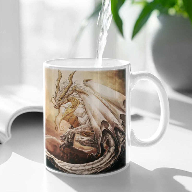 Animals Black Dragon Coffee Mug 11oz Fun Ceramic Coffee Tea Cocoa Cup Handle Tea Drink Cup