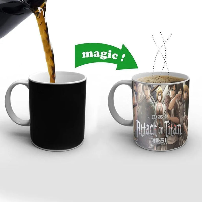 Anime Attack On Titan Soldier Commander Eren Mugs Cup Changing Color Magic Mugs Heat Sensitive Tea Cup Coffee Mug Gift Mug