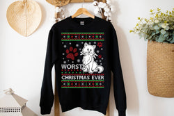 Worst Christmas Ever Cat Christmas Sweatshirt